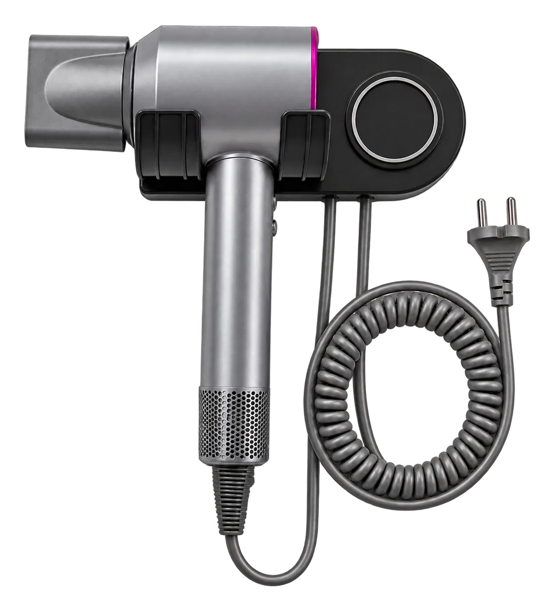Type B hotel hair dryer wall holder with nozzle storage