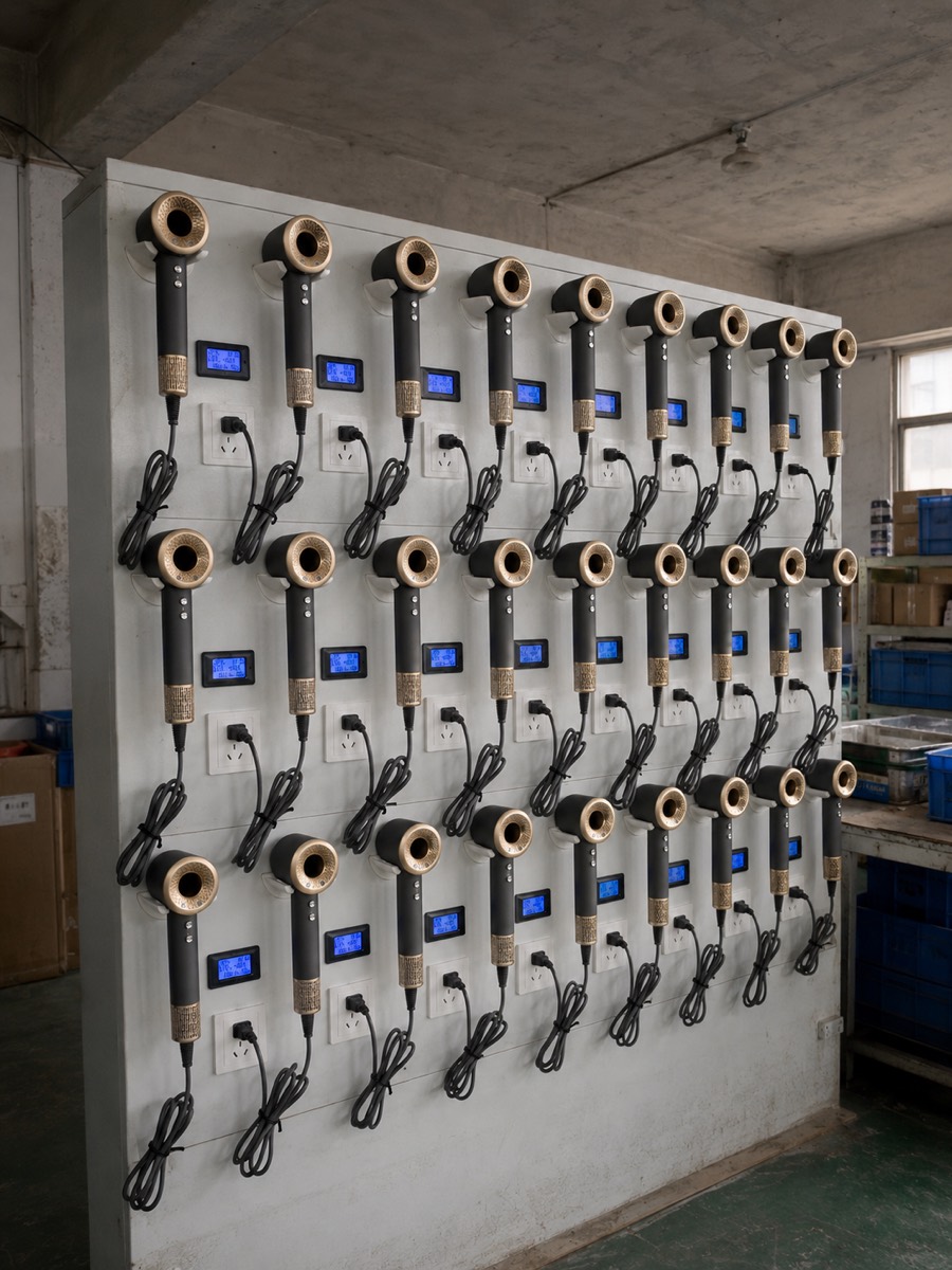 Hotel hair dryer aging test before shipment
